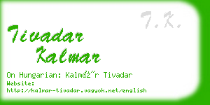 tivadar kalmar business card